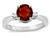 Star K 3 Three Stone Round Genuine Garnet Classic Engagement Promise Ring - 316012A8