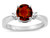 Star K 3 Three Stone Round Genuine Garnet Classic Engagement Promise Ring - 316012A6