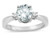 Star K 3 Three Stone Round Genuine White Topaz Classic Engagement Promise Ring - 316025P6