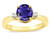 Star K 3 Three Stone Round Genuine Iolite Classic Engagement Promise Ring - 316008B85