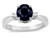 Star K 3 Three Stone Round Genuine Black Sapphire Classic Engagement Promise Ring - 316006A4