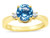 Star K 3 Three Stone Round Genuine Blue Topaz Classic Engagement Promise Ring - 316003B65
