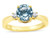 Star K 3 Three Stone Round Genuine Sky Blue Topaz Classic Engagement Promise Ring - 316004B85