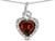 Star K Double Love Heart Halo Pendant Necklace with 8mm Genuine Garnet in 10 kt White Gold 316436AF