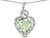 Star K Double Love Heart Halo Pendant Necklace with 8mm Genuine Green Amethyst in 10 kt White Gold 316429AF