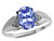 Star K Oval 9x7 Genuine Tanzanite trillion miracle setting wide band Ring