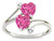 Star K 6mm Simulated Pink Tourmaline Two Double Hearts Bypass Promise Ring - 314950AF55