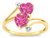 Star K 6mm Simulated Pink Tourmaline Two Double Hearts Bypass Promise Ring - 314950AF55