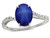 Star K Big Stone Oval 10x8 Created Star Sapphire Bypass solitaire engagement promise ring - 314704P8