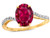 Star K Big Stone Oval 10x8 Created Ruby Bypass solitaire engagement promise ring - 314700B9