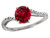 Star K Round 7mm Created Ruby Bypass solitaire engagement promise ring - 314755B45