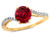 Star K Round 7mm Created Ruby Bypass solitaire engagement promise ring - 314755B45
