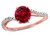 Star K Round 7mm Created Ruby Bypass solitaire engagement promise ring - 314755B45