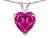Star K Simulated Pink Tourmaline 8mm Heart Pendant Necklace