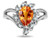 Star K Genuine Orange Sapphire Pear Shape 8x6 Halo Split Shank Ring - 314622W7