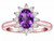 Star K Classic Lady Diana Halo Oval 7x5 Genuine Amethyst Ring - 314553B75