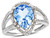 Star K Pear Shape 11x8mm Genuine Sky Blue Topaz Halo Split Shank Big Stone Ring - 314477AF85