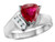 Star K Created Ruby Trillion Triangle Contemporary Modern Designer Ring - 314403A5