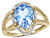Star K Pear Shape 11x8mm Genuine Sky Blue Topaz Halo Split Shank Big Stone Ring - 314462B85