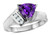 Star K Genuine Amethyst Triangle Trillion 7mm Contemporary Modern Designer Ring - 314412AP4
