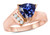 Star K Created Sapphire Triangle Trillion 7mm Contemporary Modern Designer Ring - 314418AF55