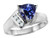 Star K Created Sapphire Triangle Trillion 7mm Contemporary Modern Designer Ring - 314418W4