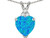 Star K 8mm Heart Shape Blue Created Opal Three Stone Pendant Necklace - 313787AP