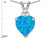 Star K 8mm Heart Shape Blue Created Opal Three Stone Pendant Necklace - 313787AP