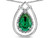 Star K 8x6 Pear Shape Simulated Emerald Halo Pendant Necklace - 313746AF