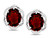 Star K Large Love Knot Earrings with Oval 8 x 6mm Genuine Garnet - 313836B