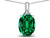 Star K Expressions Large 12x10mm Oval Simulated Emerald Pendant Necklace - 313819AP