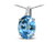 Star K Oval 8x6 Genuine Blue Topaz Journey Pendant Necklace - 313624W