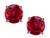 Star K Classic Round 6mm Created Ruby Four Prong Stud Earrings - 313641B