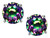 Star K Classic Round 6mm Rainbow Mystic Topaz Four Prong Stud Earrings - 313669AP