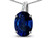 Star K Oval 9x7 Created Sapphire Journey Pendant Necklace - 313562A