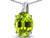 Star K 10k Gold Oval 9x7 Genuine Peridot Journey Pendant Necklace