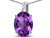 Star K 10k Gold Oval 9x7 Genuine Amethyst Journey Pendant Necklace - 313574AP