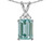 Star K Emerald Cut 10x8 mm Simulated Aquamarine Pendant Necklace - 314146AP