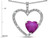 Star K Open Heart Pendant Necklace with 6mm Heart Shaped Created Star Ruby Stone in 14 kt White Gold 314179B