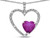 Star K Open Heart Pendant Necklace with 6mm Heart Shaped Created Star Ruby Stone in 14 kt White Gold 314179B