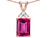 Star K Emerald Cut 10x8 mm Simulated Pink Tourmaline Pendant Necklace - 314156AF