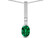 Star K Oval 8x6mm Simulated Emerald Bar Pendant Necklace - 313968W