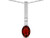 Star K Oval 8x6mm Genuine Garnet Bar Pendant Necklace