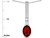 Star K Oval 8x6mm Genuine Garnet Bar Pendant Necklace