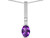 Star K Oval 8x6mm Genuine Amethyst Bar Pendant Necklace - 313929A