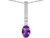 Star K Oval 8x6mm Genuine Amethyst Bar Pendant Necklace - 313929A