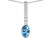 Star K Oval 8x6mm Genuine Blue Topaz Bar Pendant Necklace - 313935A