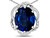 Star K Large Love Knot Pendant Necklace with Oval 12 x 10mm Created Sapphire - 313891AP