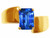 Tommaso Design Octagon Cut Created Blue Sapphire 8x6mm Solitaire Ring - 22775B85