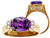 Tommaso Design Large Oval Genuine Amethyst Ring - 22742B7